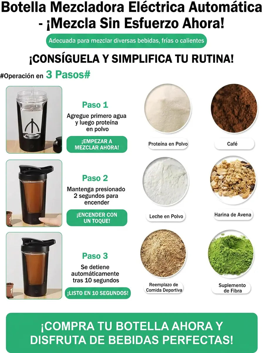 ShakeMix® Shaker Eléctrico para Proteína Verdora